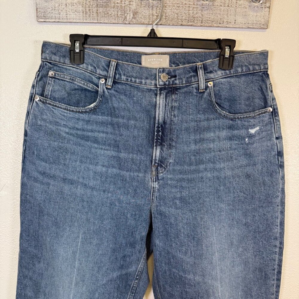 Everlane The Way High Organic Cotton Jeans High Rise Straight Regular 34 Raw Hem - Picture 11 of 14